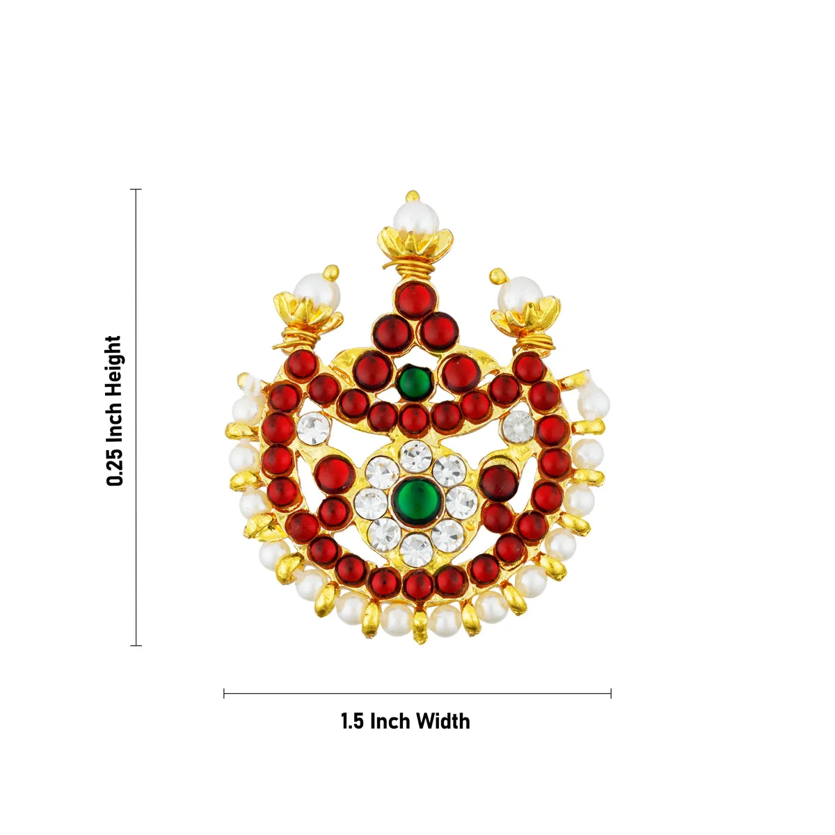 Kemp Sun And Moon Pair- 0.25 X 1.5 Inches | Multicolour Stone Jewellery/ Hair Accessories For Dance Performance - Image 3