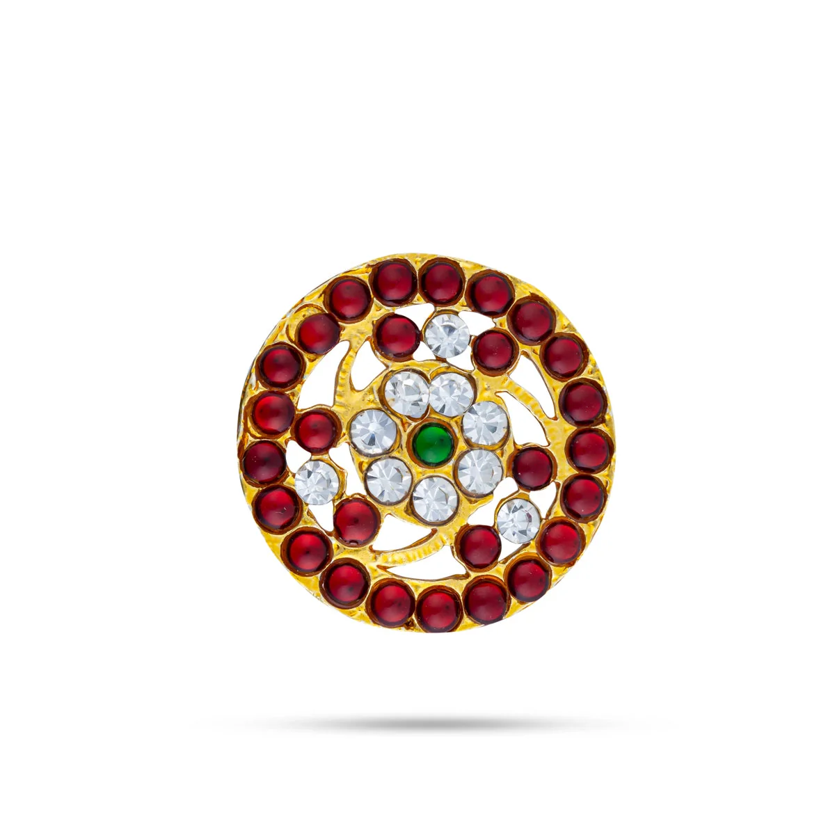 Kemp Sun And Moon Pair - 1 Inch Dia | Stone Jewellery/ Sun Moon Hair Accessories For Classical Dance - Image 3