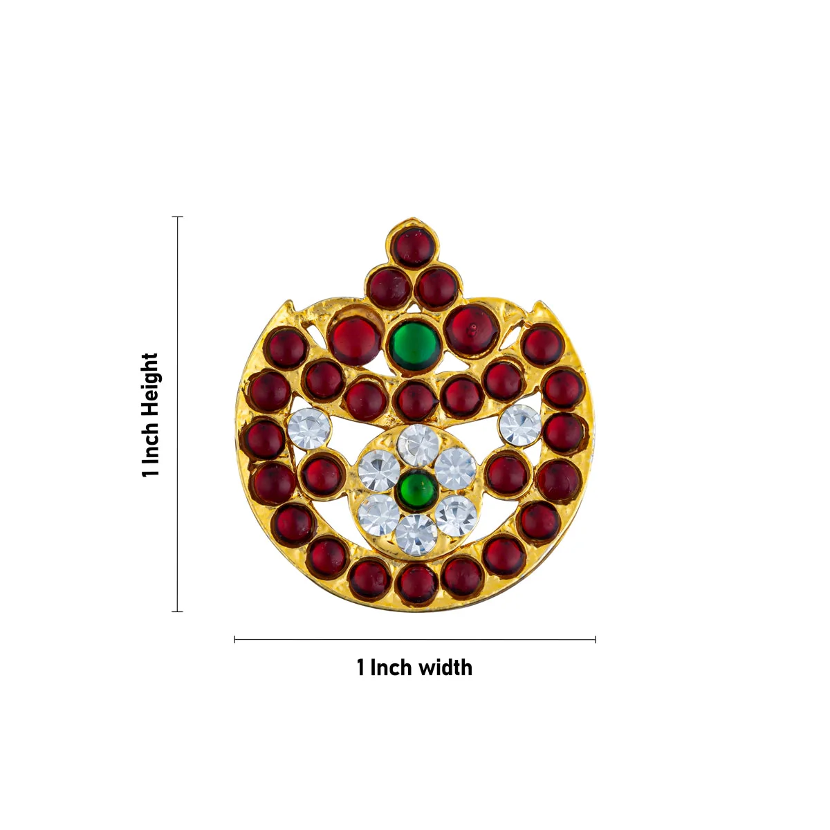 Kemp Sun And Moon Pair - 1 Inch Dia | Stone Jewellery/ Sun Moon Hair Accessories For Classical Dance - Image 4