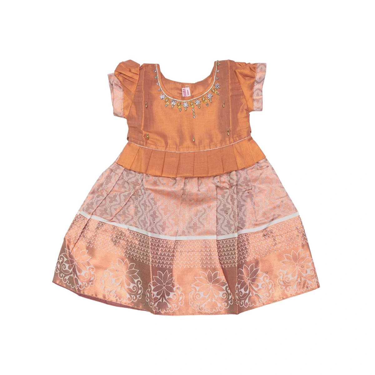 Kerala Cotton Frock Dress - Size 1 Year | Readymade Dress/ Gown Dress For Baby Girls/ Assorted Colour&Design - Image 3