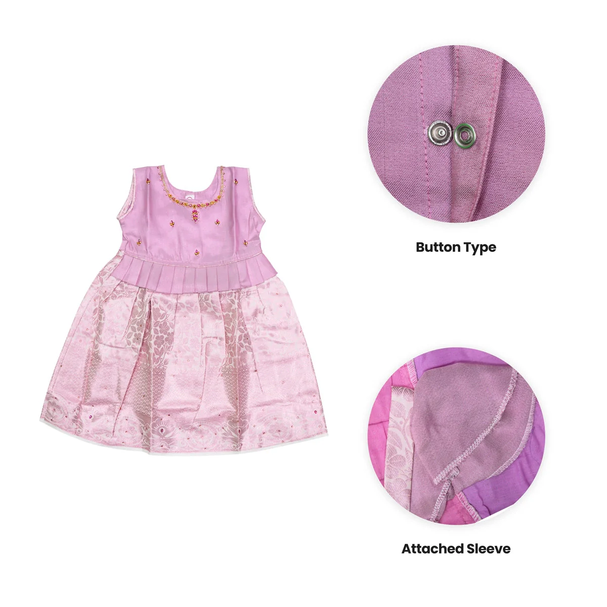 Kerala Cotton Frock Dress - Size 2 Year | Readymade Dress/ Gown Dress/ Ethnic Wear For Baby Girls - Image 4