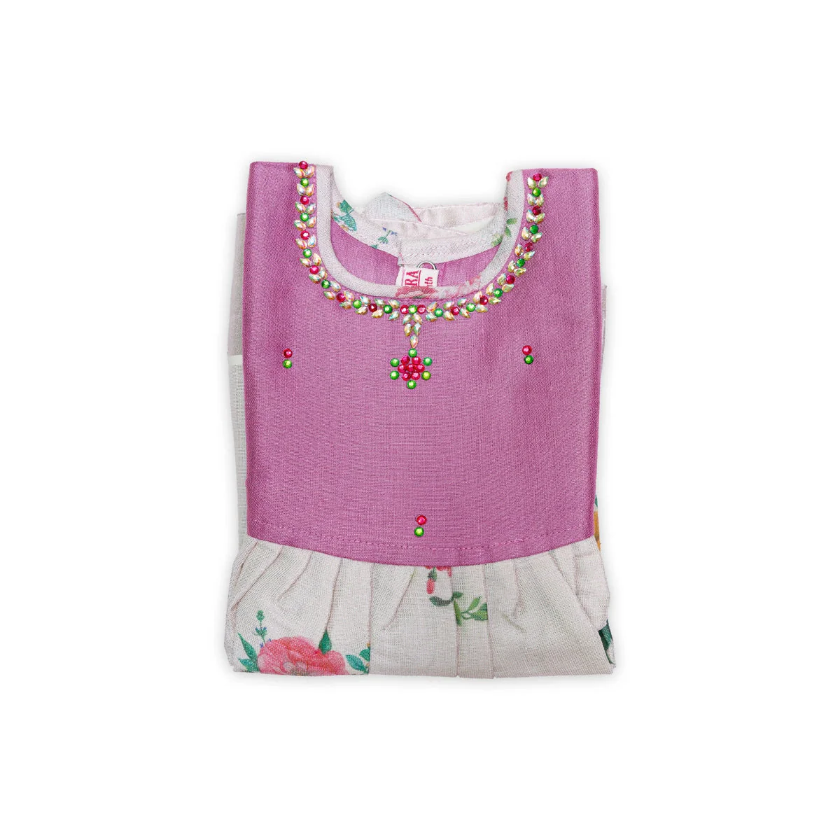 Kerala Cotton Frock Dress - Size 6 Month | Readymade Dress/ Ethnic Wear/ Gown Dress For Baby Girls - Image 2