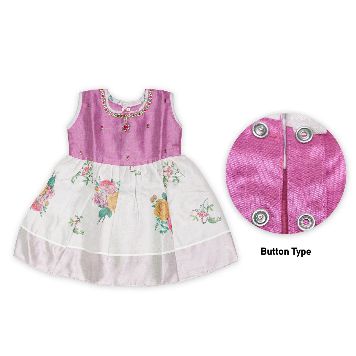 Kerala Cotton Frock Dress - Size 6 Month | Readymade Dress/ Ethnic Wear/ Gown Dress For Baby Girls - Image 3