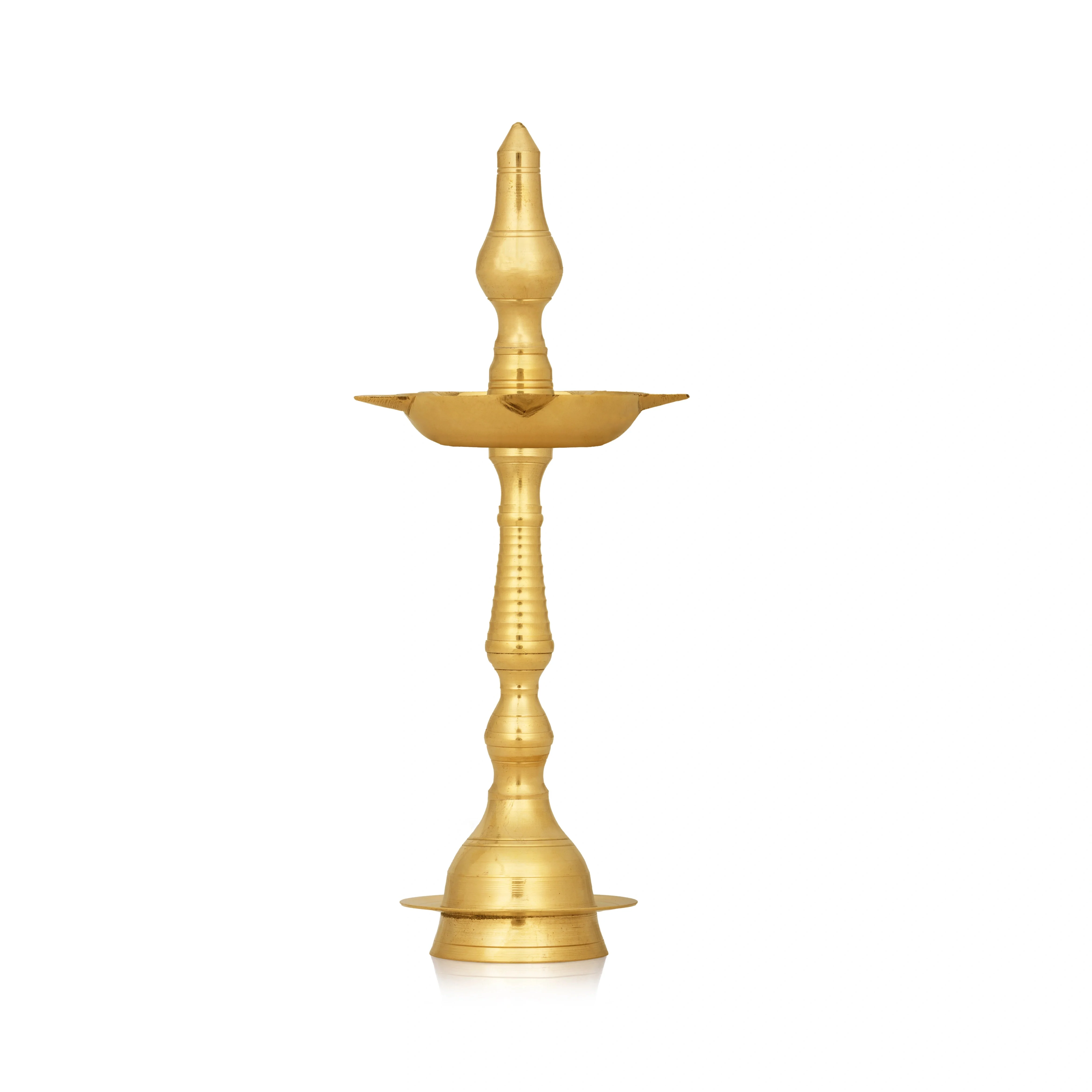 Kerala Kuthu Vilakku - 13 x 4.75 Inches | Kerala Vilakku/ 5 Face Brass Lamp/ Kerala Diya for Pooja - Image 3