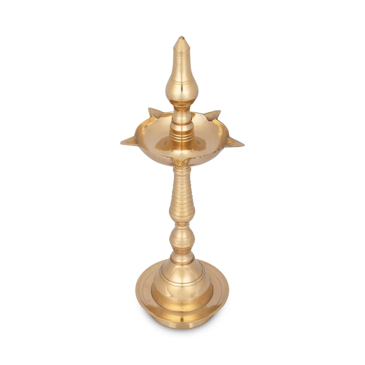Kerala Kuthu Vilakku - 13 x 4.75 Inches | Kerala Vilakku/ 5 Face Brass Lamp/ Kerala Diya for Pooja - Image 4