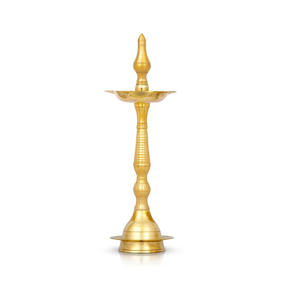 Kerala Kuthu Vilakku - 16 x 5 Inches | Kerala Vilakku/ 5 Face Brass Lamp/ Kerala Diya for Pooja