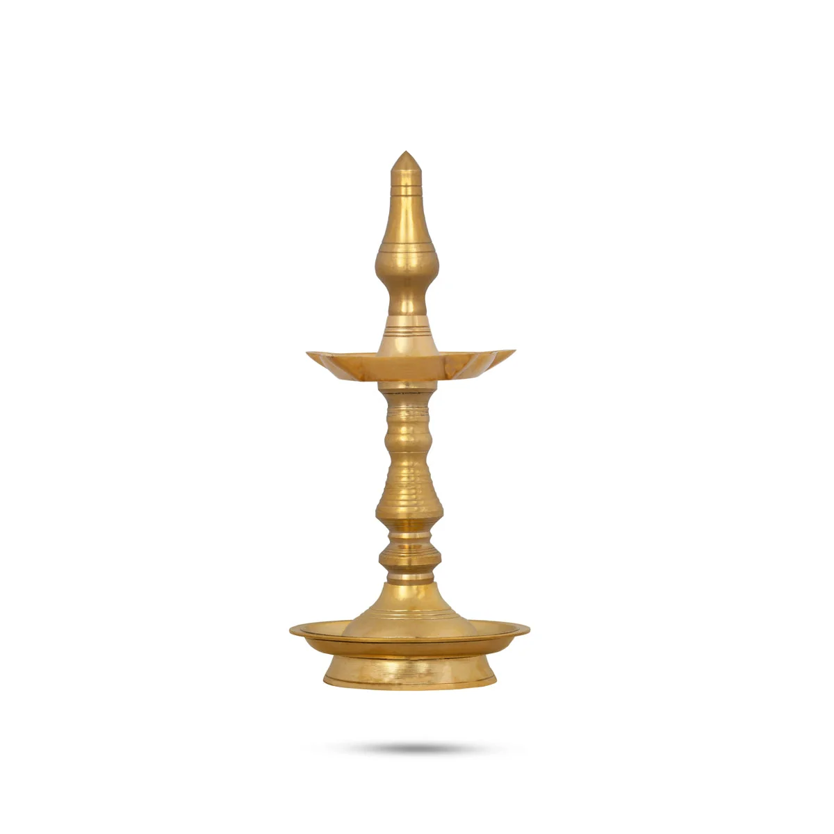 Kerala Lamp- 13 X 5.5 Inches | Brass Nilavilakku/Brass Kuthu Vilakku/5 Face Brass Deepam For Traditional Pooja - Image 2