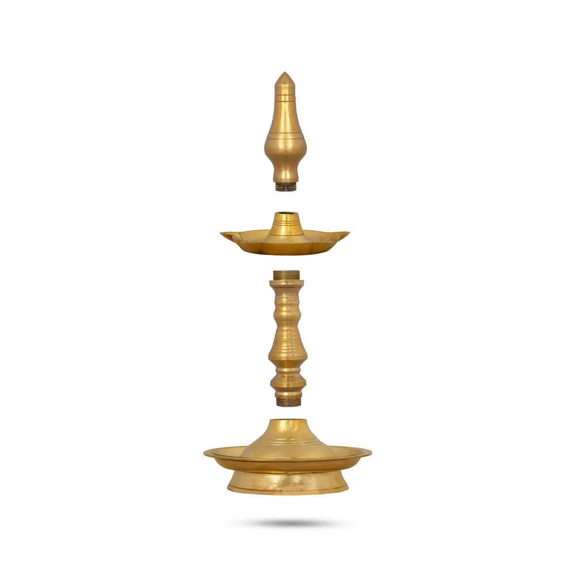 Kerala Lamp- 13 X 5.5 Inches | Brass Nilavilakku/Brass Kuthu Vilakku/5 Face Brass Deepam For Traditional Pooja - Image 4