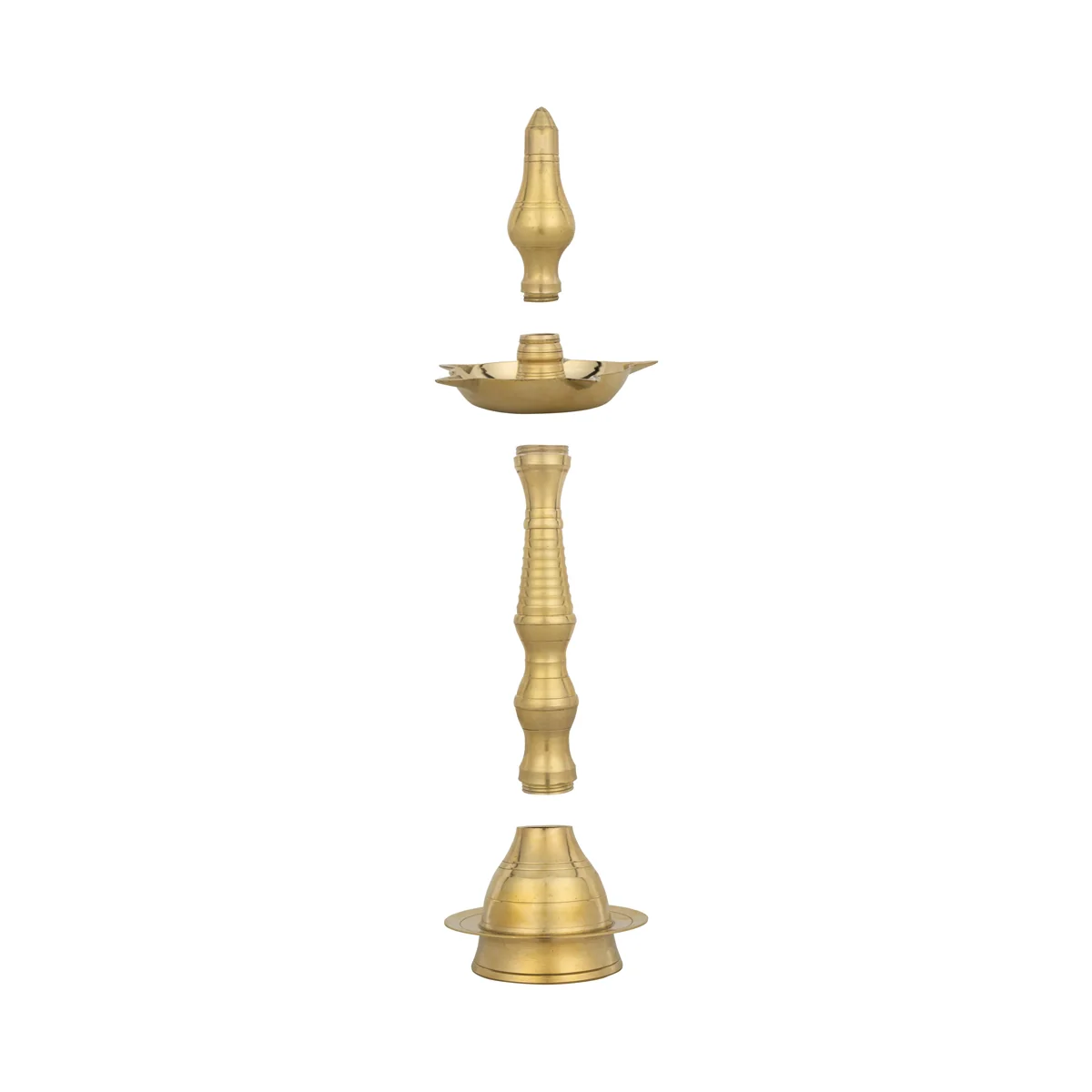 Kerala Vilakku - 13 x 4.75 Inches | Brass Lamp/ Kerala Deepam/ 5 Face Kerala Kuthu Vilakku for Pooja - Image 3