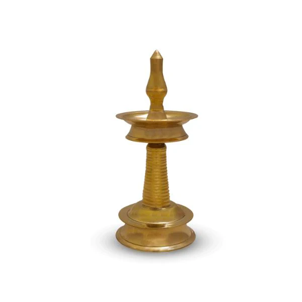 Kerala Vilakku - 9 x 3.5 Inches | Kerala Nilavilakku/ Brass Lamp/ Kerala Deepam for Pooja - Image 2
