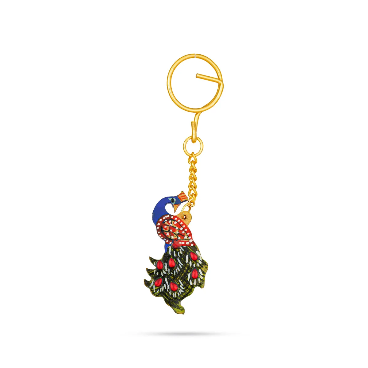 Key Chain | Wooden Key Ring Holder/ Peacock Design Key Chain for Car & Bike - Image 3