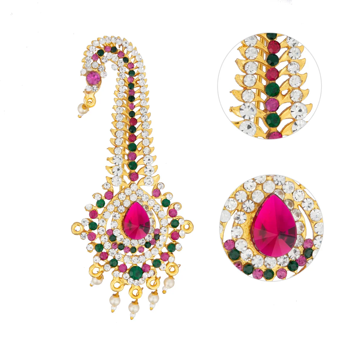 Kireetam - 4 x 1.75 Inches | Crown/ Stone Mukut/ Kiritam/ Deity Jewellery - Image 2