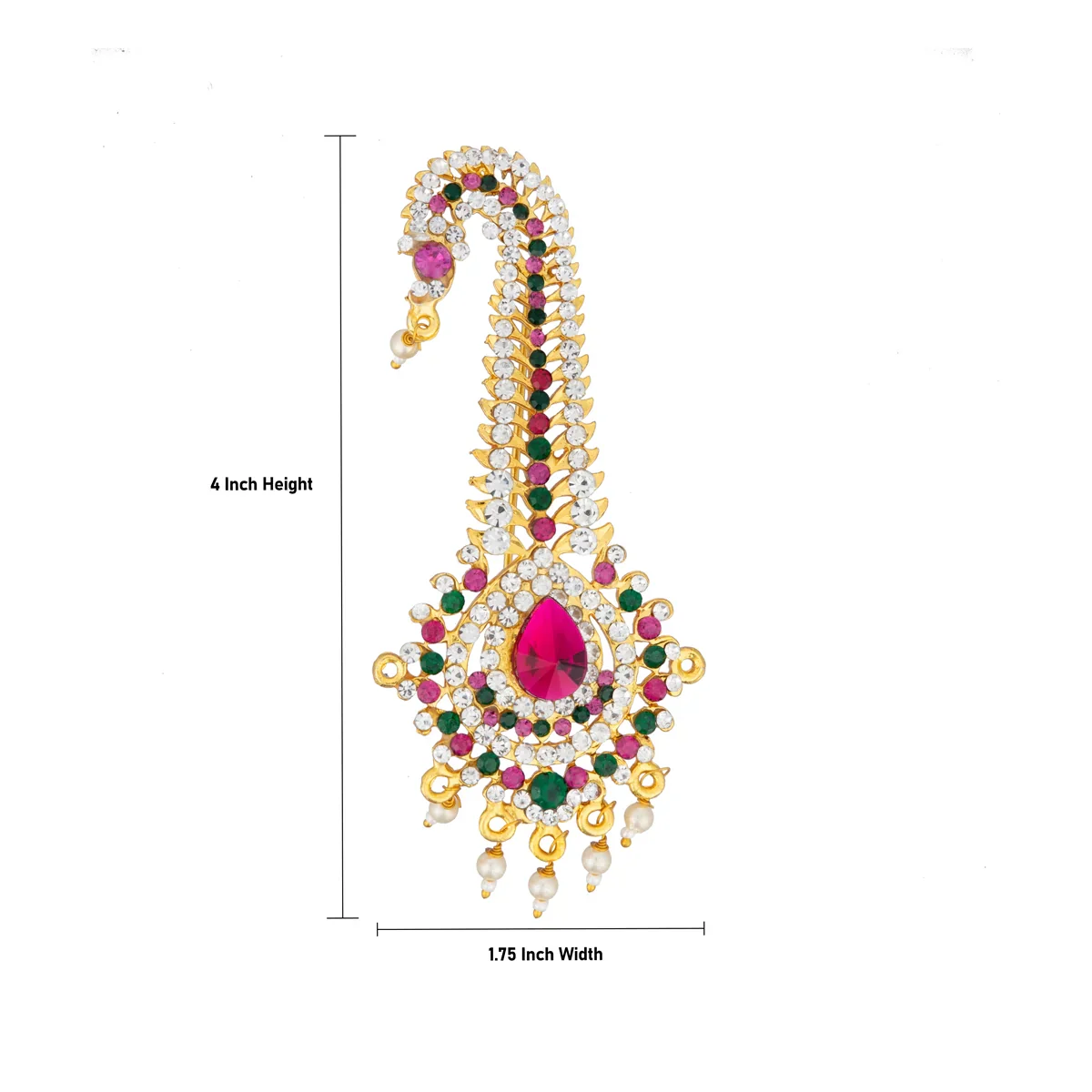 Kireetam - 4 x 1.75 Inches | Crown/ Stone Mukut/ Kiritam/ Deity Jewellery - Image 3