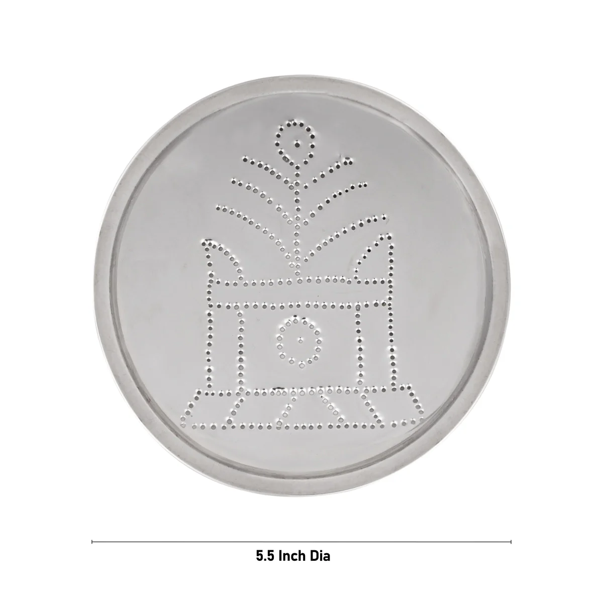 Kolam Plate - 5.5 Inches | Stainless Steel Rangoli Plate/ Rangoli Design Plate/ Muggu Plate for Home - Image 2