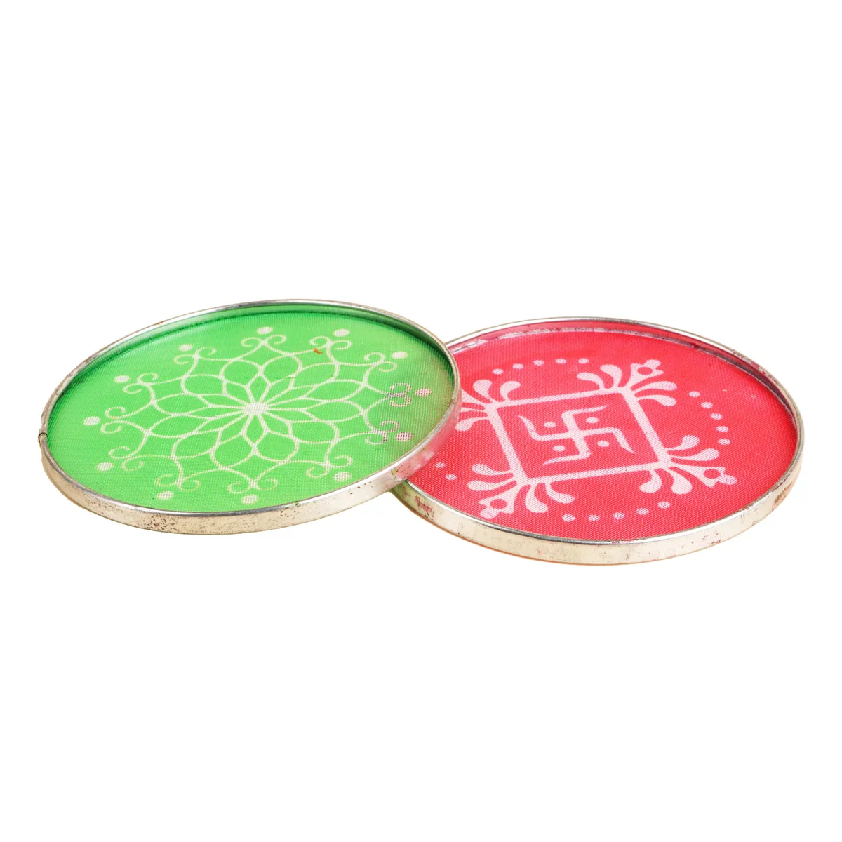 Kolam Stencil Pair - 4 Inches | 2 Pcs/ Muggu Stencil/ Rangoli Design Stencil/ Rangoli Stencil for Floor Decor - Image 3