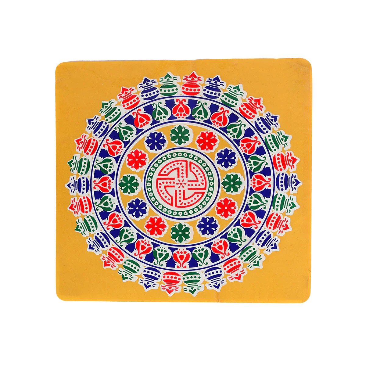 Kolam Sticker Pair - 10 x 10 Inches | 2 Pcs/ Colour Rangoli Sticker for Pooja Room Decor - Image 4