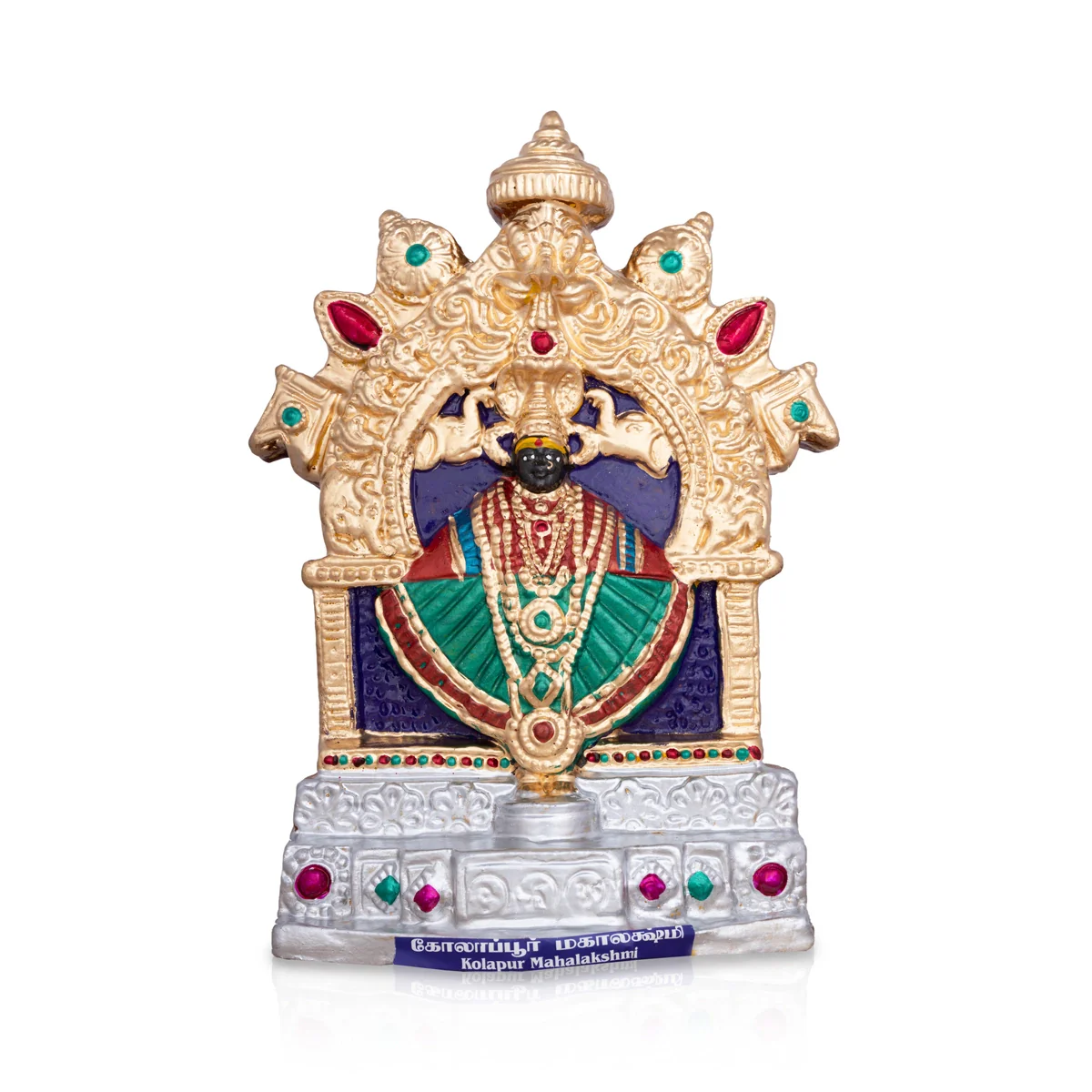 Kolhapur Mahalakshmi Idol Clay Golu Bommai- 13 X 10 Inches | Navaratri Golu Gombe/Giri Golu Doll/Navratri Decor - Image 3