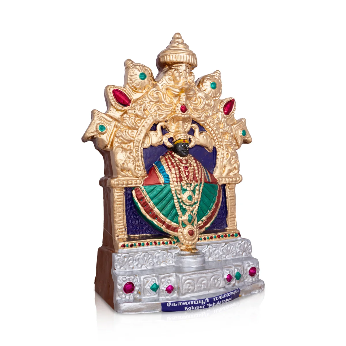 Kolhapur Mahalakshmi Idol Clay Golu Bommai- 13 X 10 Inches | Navaratri Golu Gombe/Giri Golu Doll/Navratri Decor - Image 4