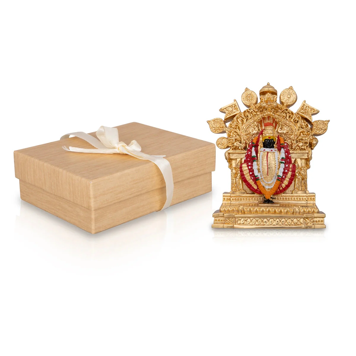 Kolhapur Mahalaxmi Murti - 4.5 x 3.5 Inches | Ceramic Sculpture/ Mahalakshmi Murti for Pooja - Image 2
