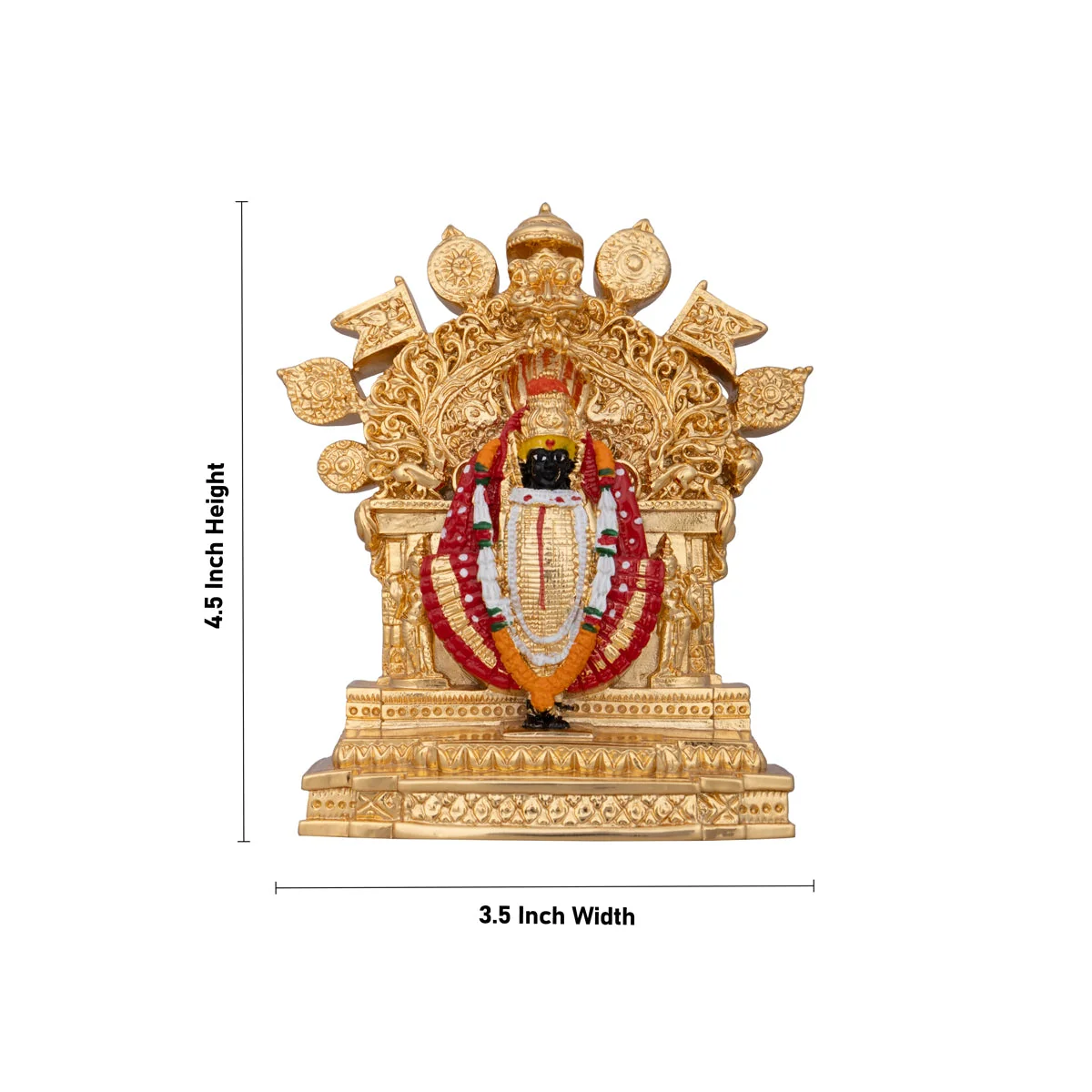 Kolhapur Mahalaxmi Murti - 4.5 x 3.5 Inches | Ceramic Sculpture/ Mahalakshmi Murti for Pooja - Image 4
