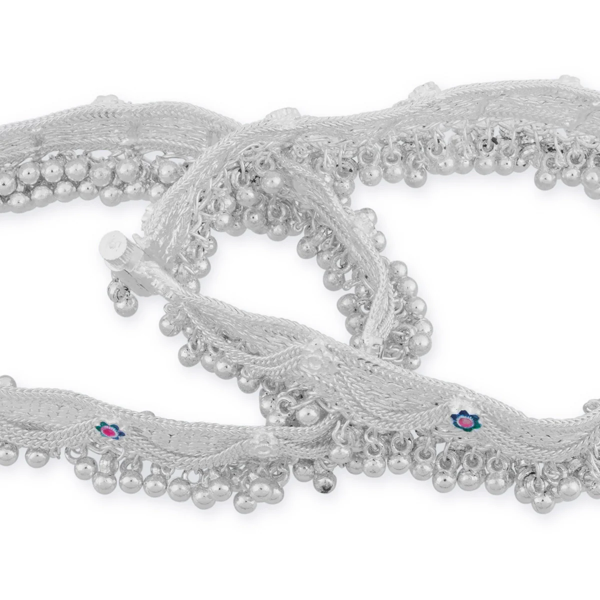 Kolusu Pair | Payal Anklet/ Foot Anklet/ White Metal Designer Anklet Jewelry for Women/ Assorted Design - Image 4