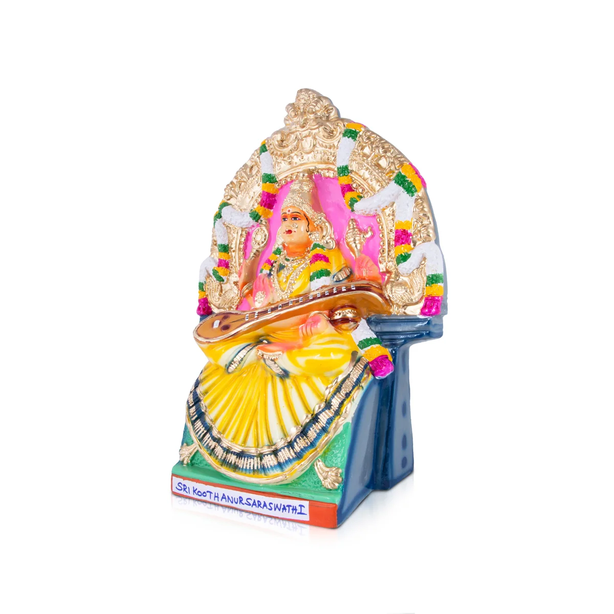 Koothanur Saraswati Paper Mache Golu Bommai - 18 x 12 Inches | Giri Golu Doll/ Navaratri Golu Bomma/Gombe/Bommai - Image 3