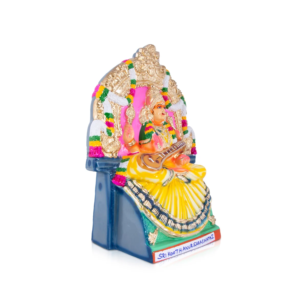 Koothanur Saraswati Paper Mache Golu Bommai - 18 x 12 Inches | Giri Golu Doll/ Navaratri Golu Bomma/Gombe/Bommai - Image 4