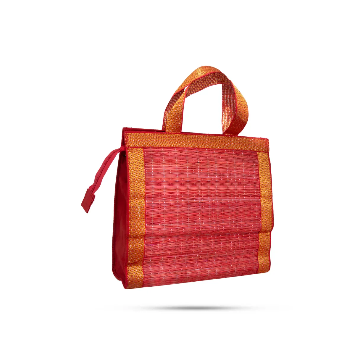 Korai Bag with Handle - 10 x 10 Inches | Zari Design Handbag/ Tote Bag for Women - Image 2
