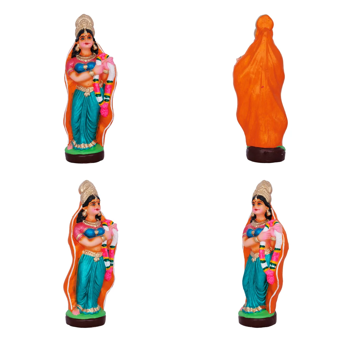 Krishna Bhama Rukmini Marriage Clay Golu Bommai Set - 9.5 X 3.5 Inches | Navaratri Golu Gombe/ Giri Golu Doll - Image 2