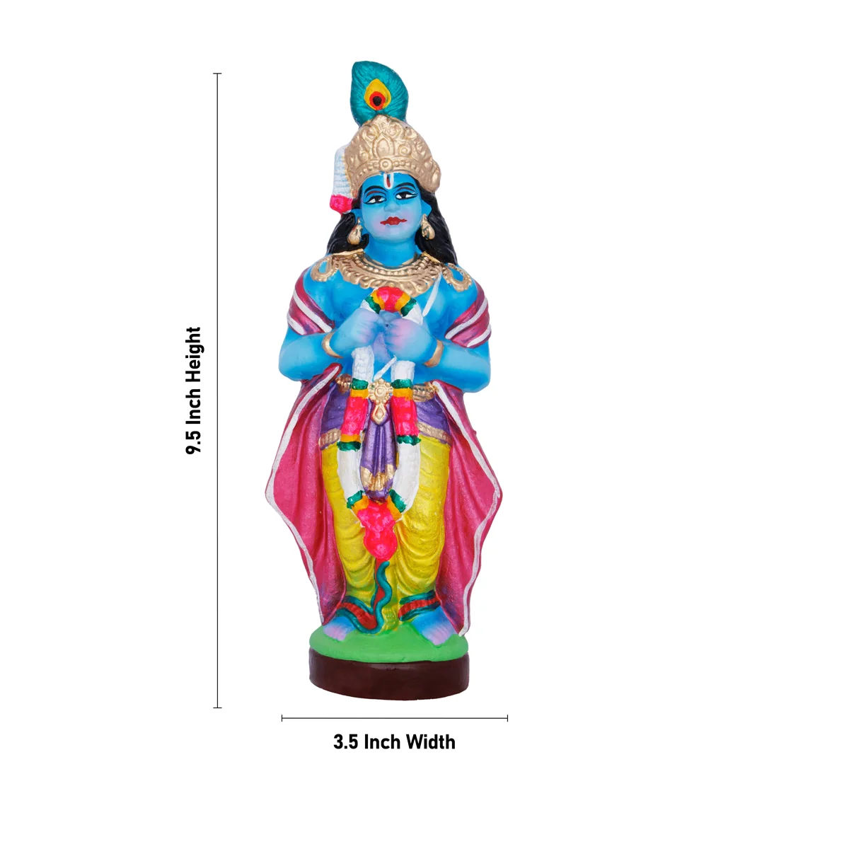 Krishna Bhama Rukmini Marriage Clay Golu Bommai Set - 9.5 X 3.5 Inches | Navaratri Golu Gombe/ Giri Golu Doll - Image 5