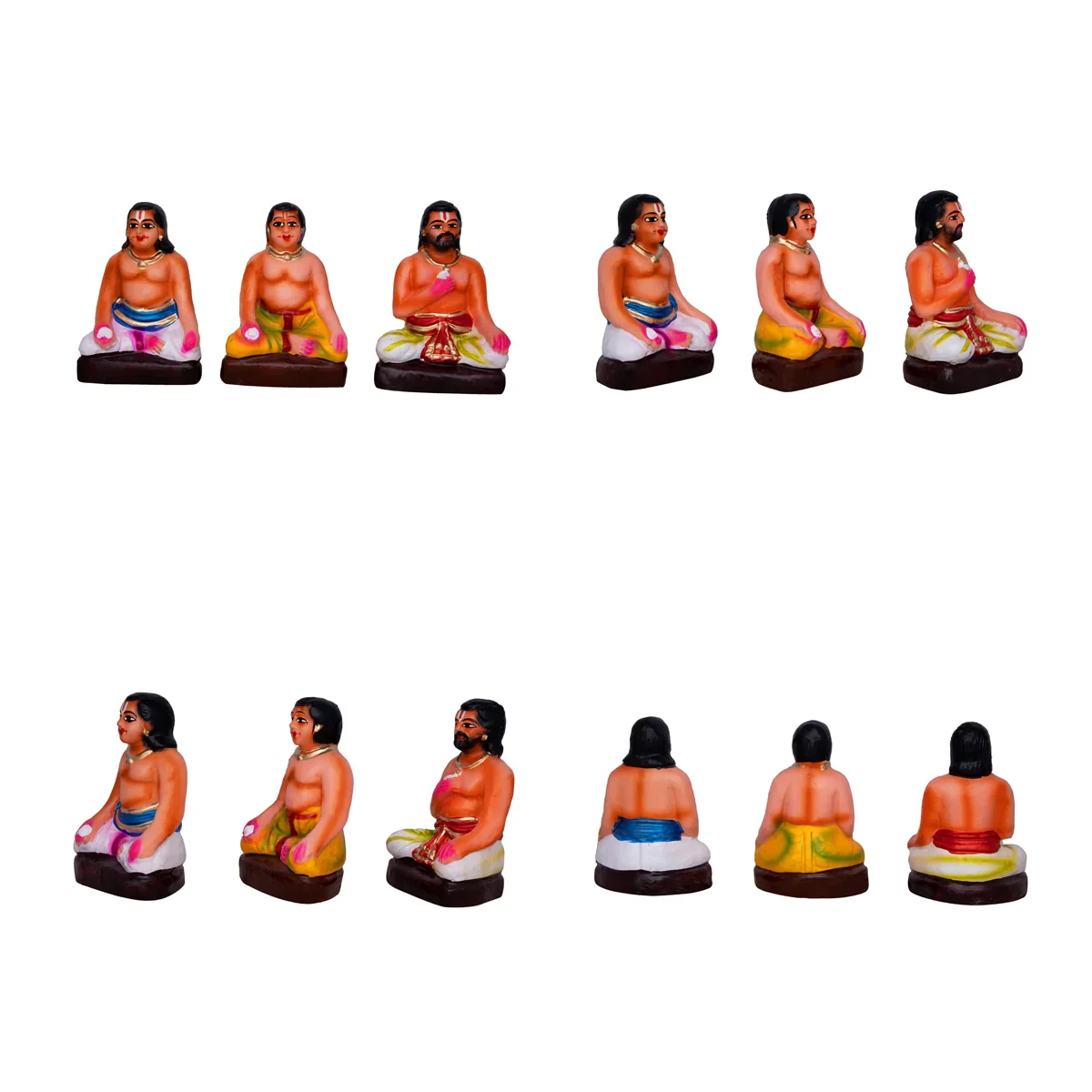 Krishna Bhojanam Clay Golu Bommai Set - 7 x 3 Inches | Giri Golu Doll/ Navaratri Golu Bomma/Gombe/Bommai - Image 3