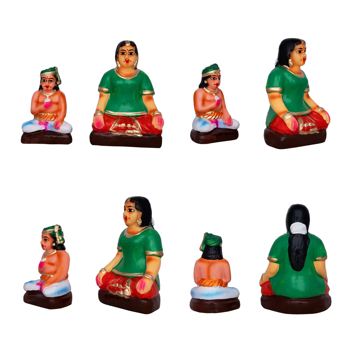 Krishna Bhojanam Clay Golu Bommai Set - 7 x 3 Inches | Giri Golu Doll/ Navaratri Golu Bomma/Gombe/Bommai - Image 4