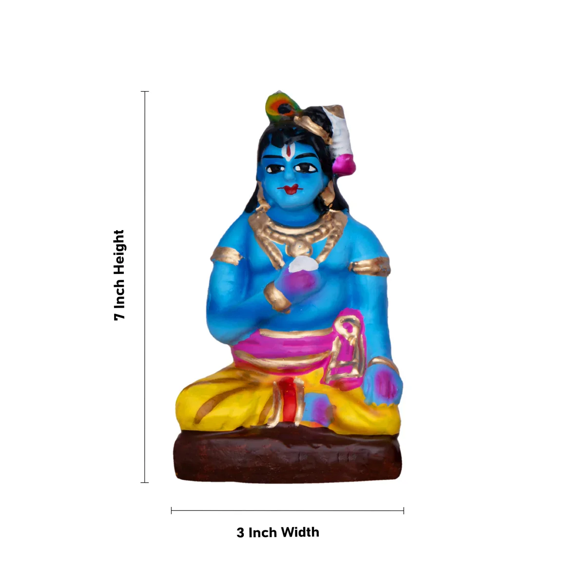 Krishna Bhojanam Clay Golu Bommai Set - 7 x 3 Inches | Giri Golu Doll/ Navaratri Golu Bomma/Gombe/Bommai - Image 8
