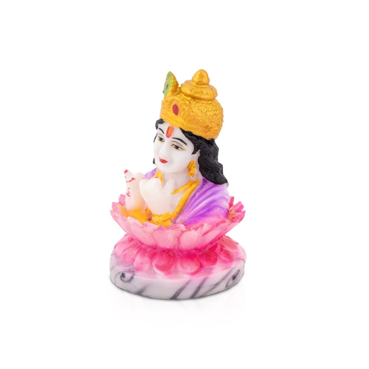 Krishna Bust - 4.5 x 2.75 Inches | Marble Dust Krishna Idol/ Krishna Murti for Pooja - Image 2