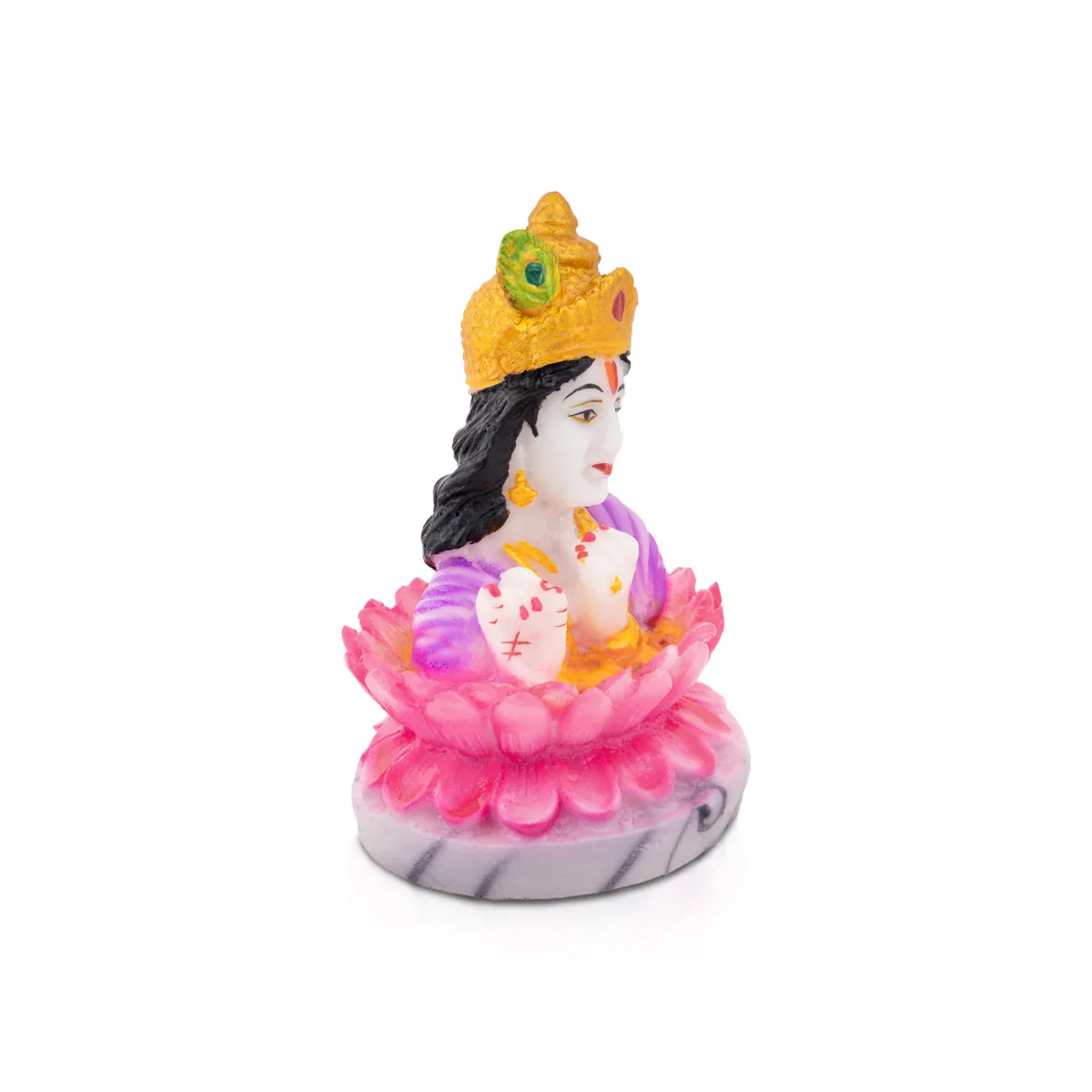 Krishna Bust - 4.5 x 2.75 Inches | Marble Dust Krishna Idol/ Krishna Murti for Pooja - Image 3