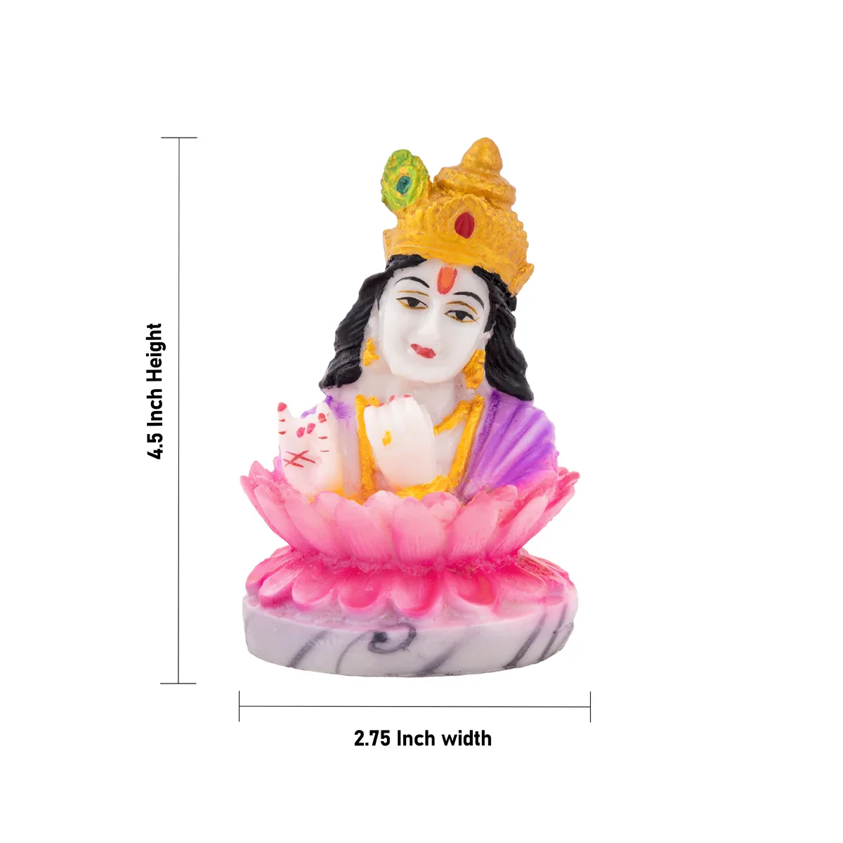 Krishna Bust - 4.5 x 2.75 Inches | Marble Dust Krishna Idol/ Krishna Murti for Pooja - Image 5