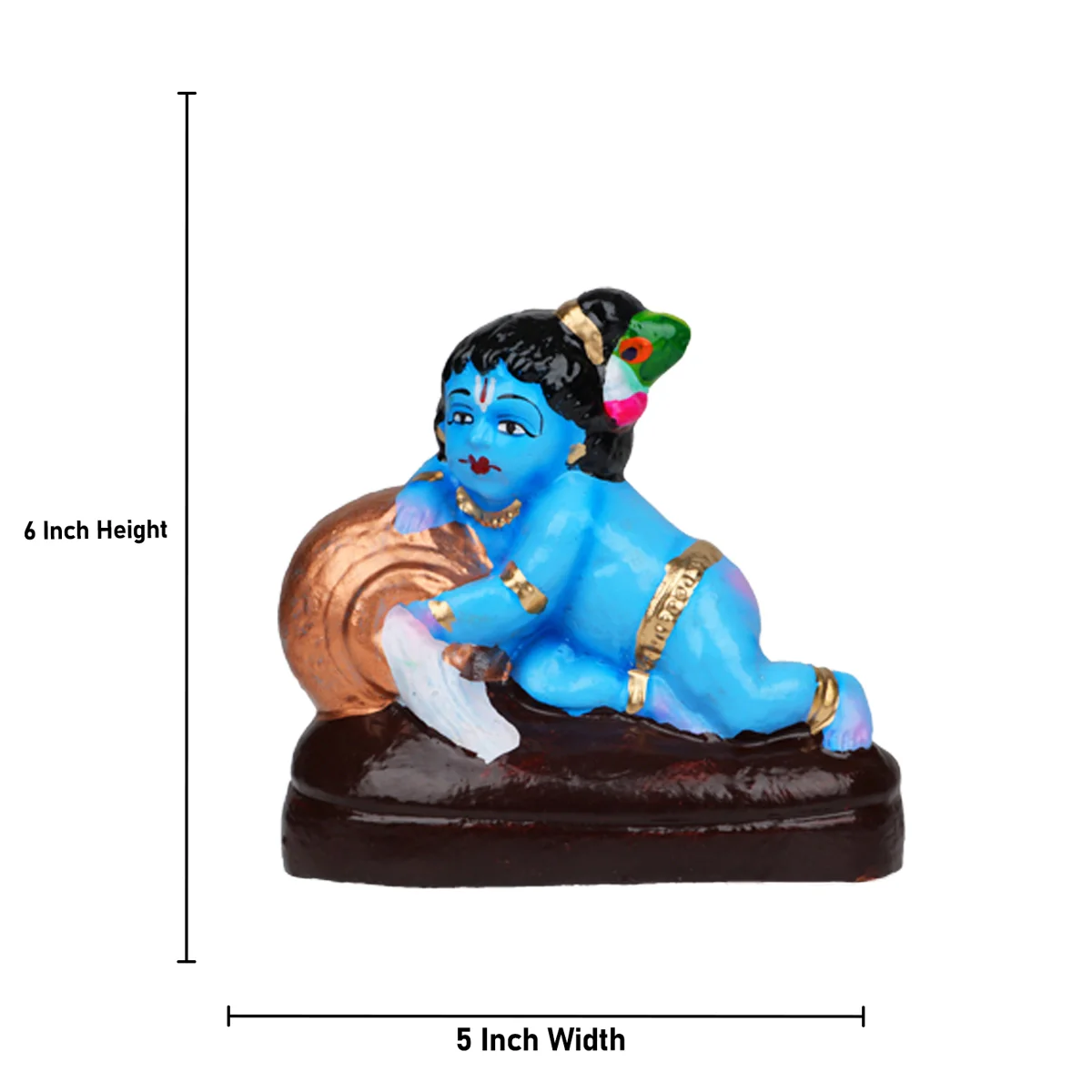 Crawling Krishna with Pot Clay Golu Bommai - 6 x 5 Inches | Giri Golu Doll/ Navaratri Golu Bomma/Gombe/Bommai - Image 5
