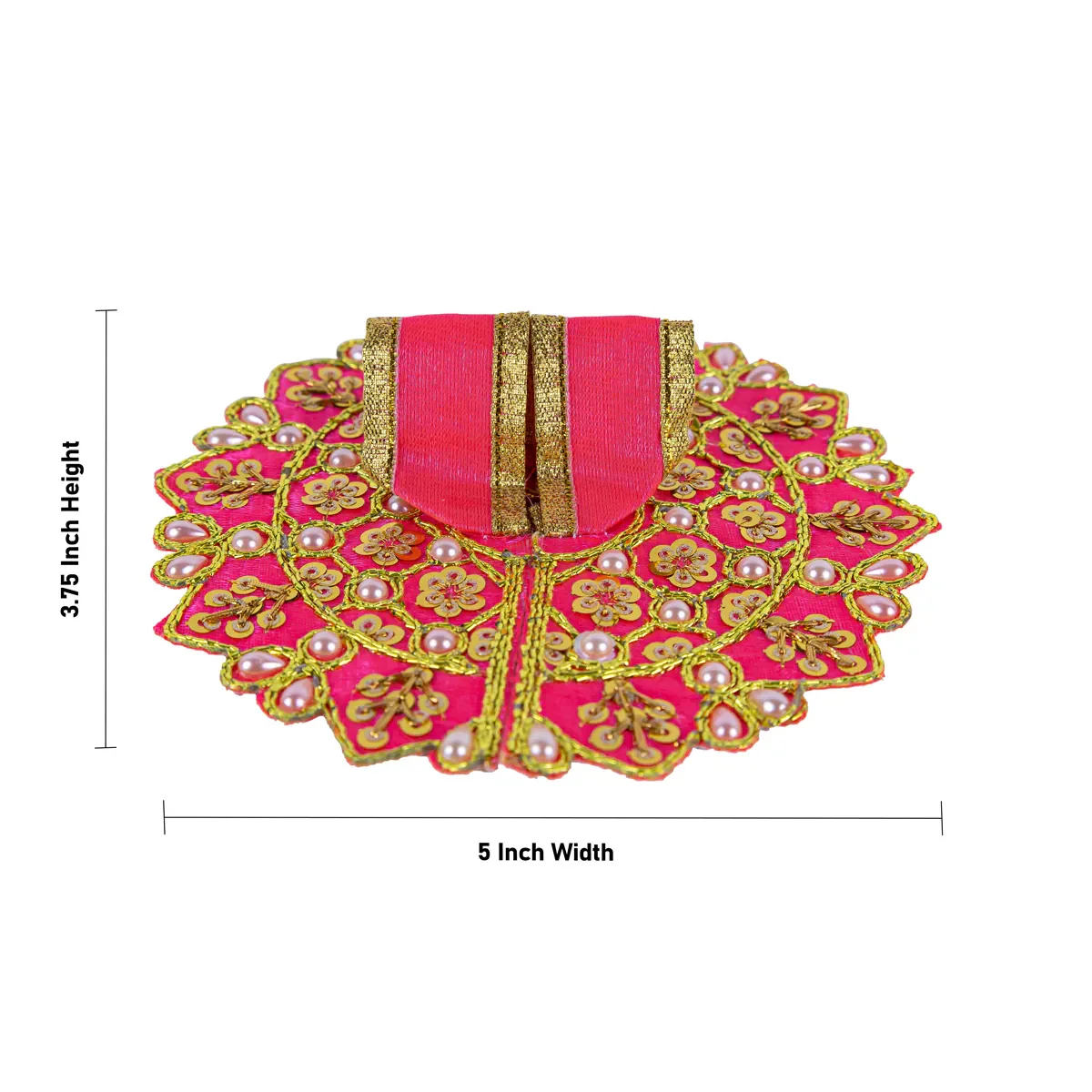 Krishna Dress - 3.75 X 5 Inches | Embroidery Design Kanha Ji Dress/ Laddu Gopal Ji Dress for Deity - Image 4