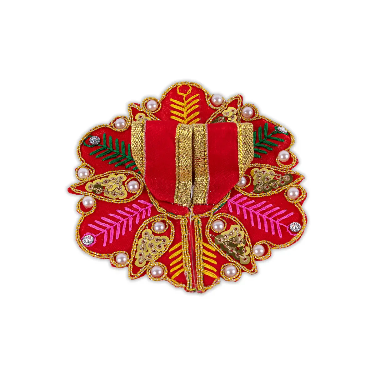 Krishna Dress - 4 Inches | Embroidery Design Laddu Gopal Ji Dress/ Kanha Ji Poshak For Deity/ Assorted Colour - Image 4