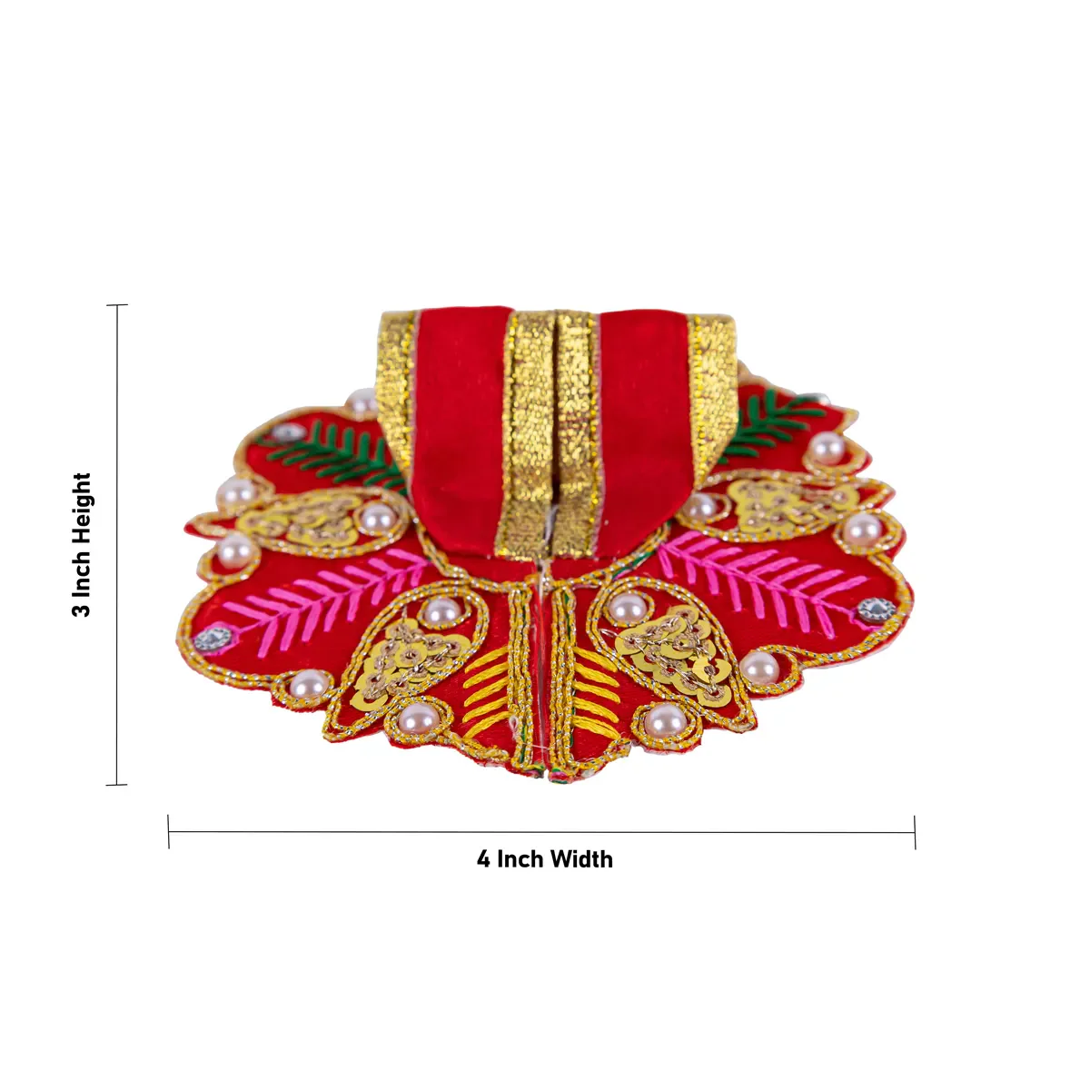 Krishna Dress - 4 Inches | Embroidery Design Laddu Gopal Ji Dress/ Kanha Ji Poshak For Deity/ Assorted Colour - Image 6