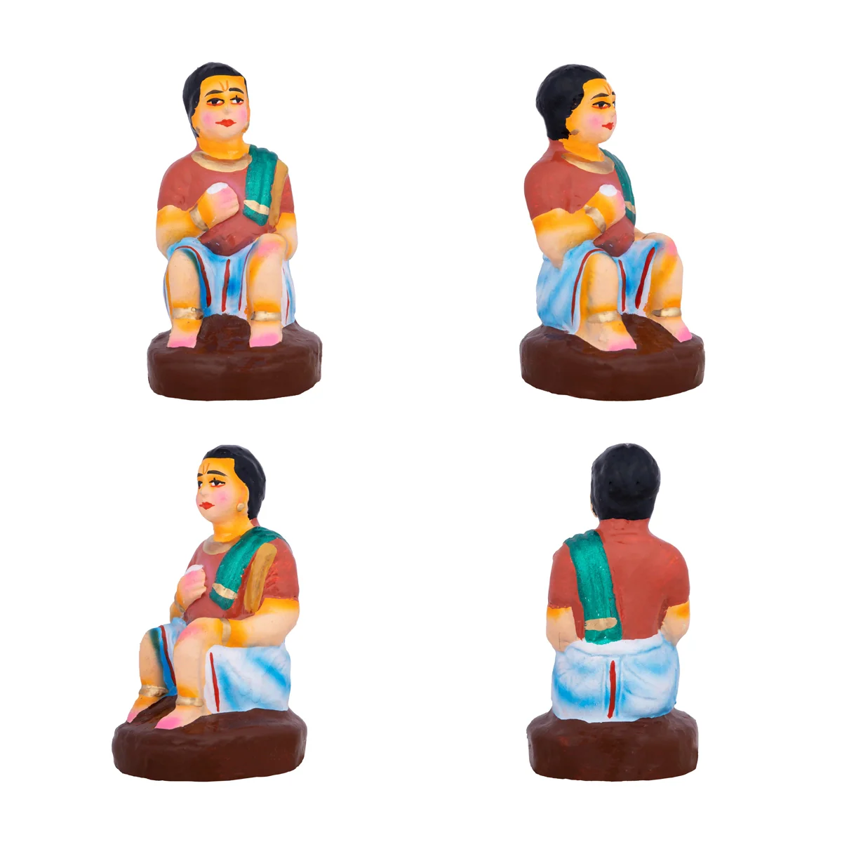 Krishna Eating with Friends Clay Golu Bommai Set - 7 x 3.5 Inches | Giri Golu Doll/ Navaratri Golu Bomma/Gombe - Image 7