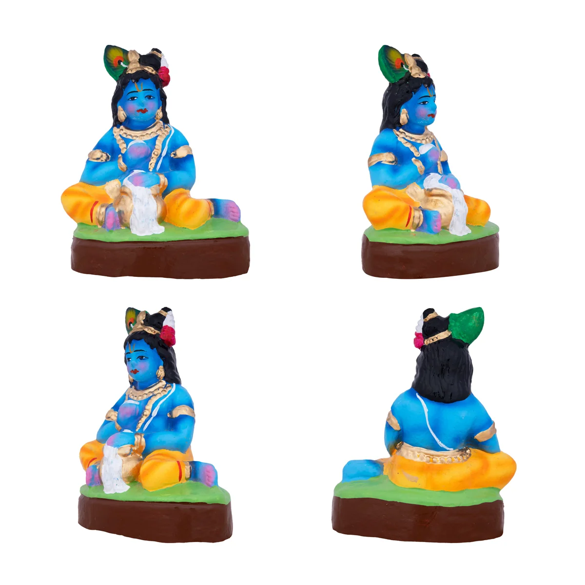 Krishna Eating with Friends Clay Golu Bommai Set - 7 x 3.5 Inches | Giri Golu Doll/ Navaratri Golu Bomma/Gombe - Image 8