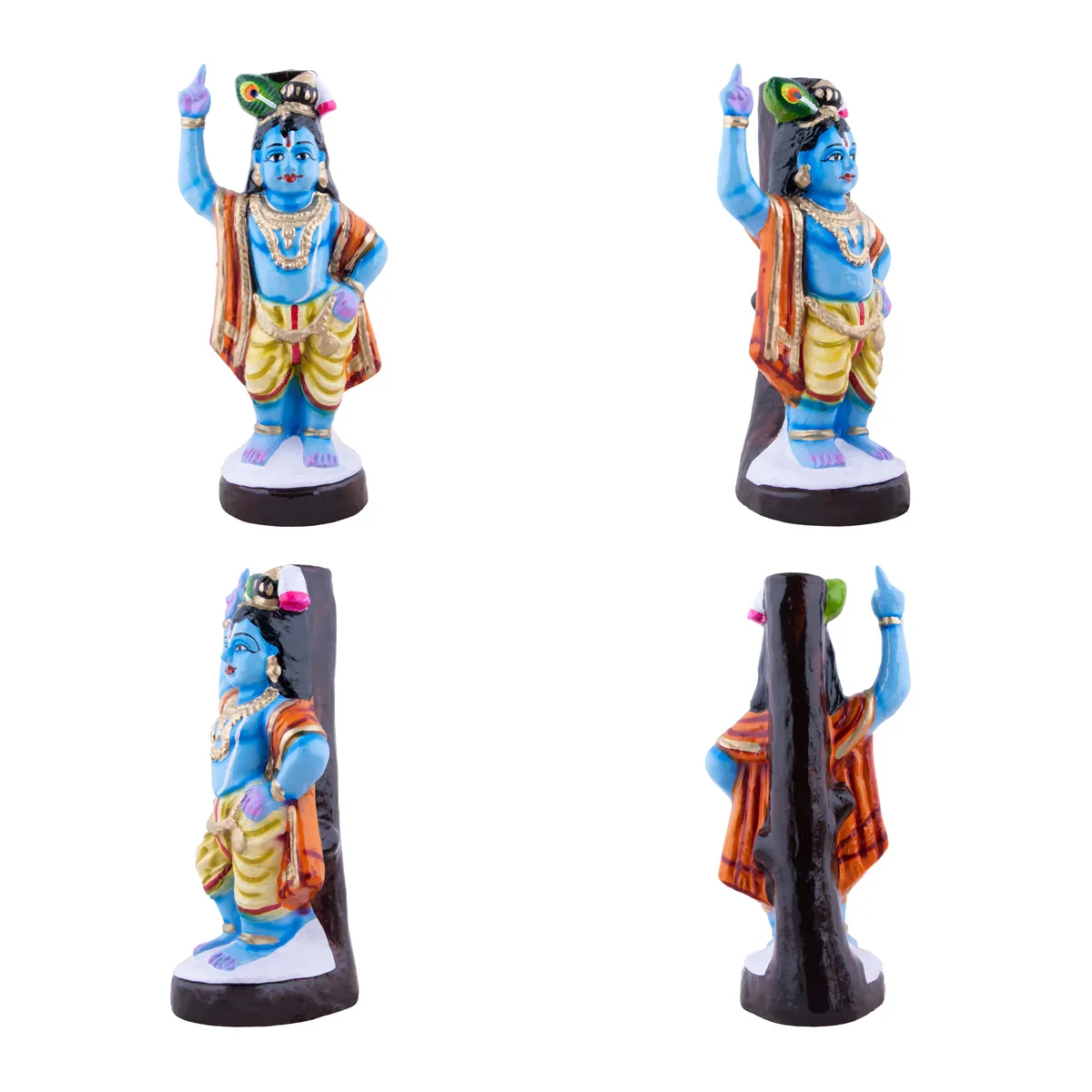 Krishna Govardhana Giri Clay Golu Bommai Set - 17 x 5 Inches | Giri Golu Doll/Navaratri Golu Bomma/Gombe - Image 3