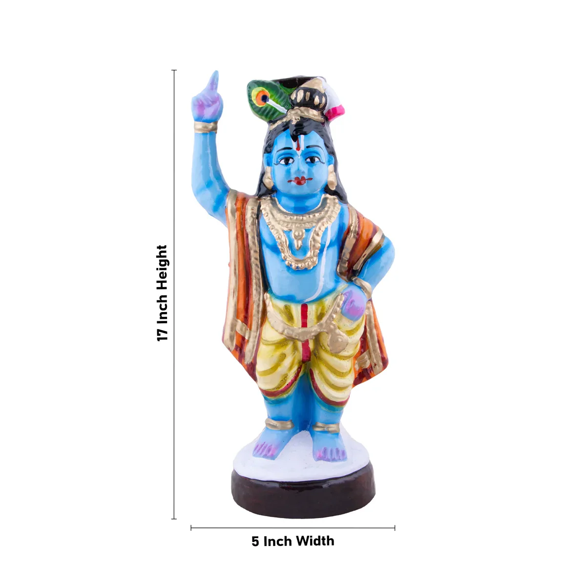 Krishna Govardhana Giri Clay Golu Bommai Set - 17 x 5 Inches | Giri Golu Doll/Navaratri Golu Bomma/Gombe - Image 8