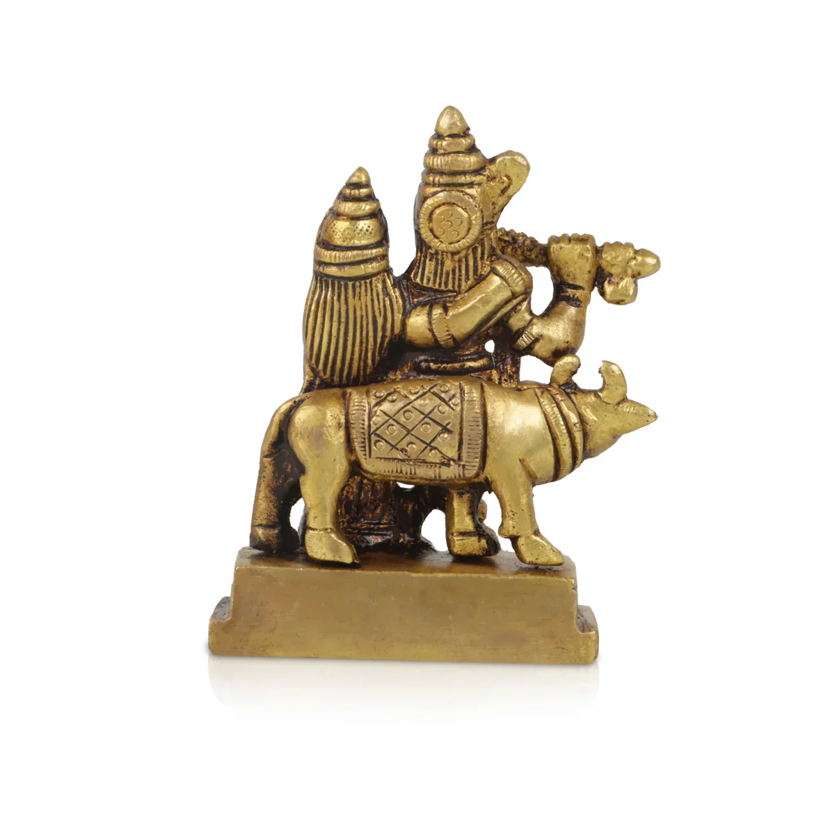 Krishna Idol Standing with Cow - 3.5 Inches | Antique Brass Statue/ Krishna Murti for Pooja/ 350 Gms Approx - Image 4