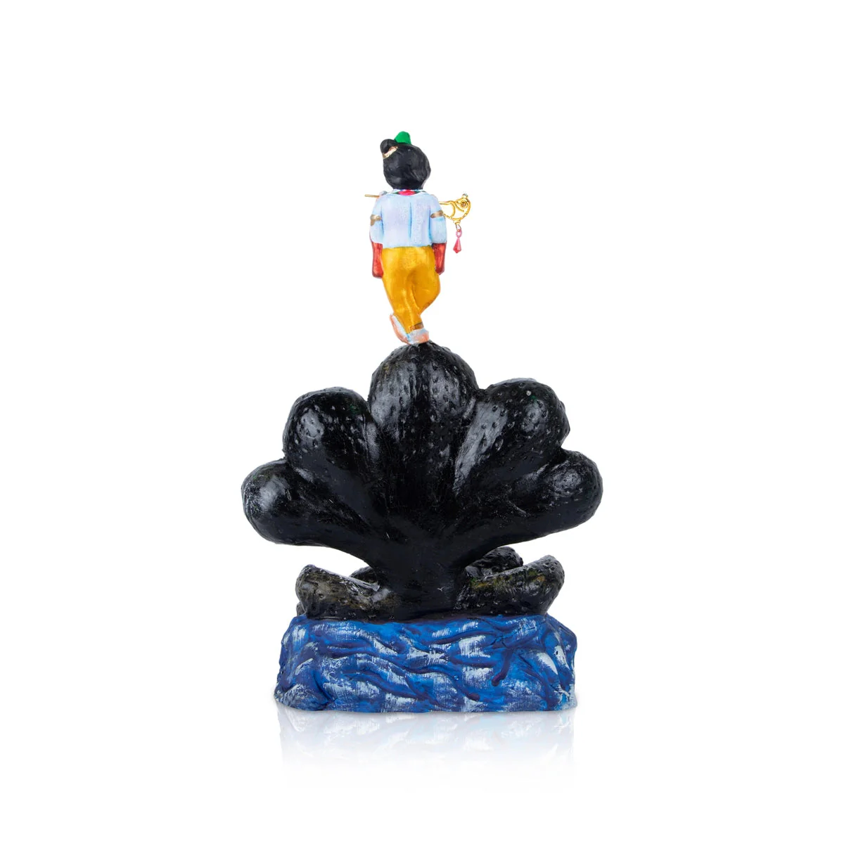 Krishna Kalinga Narthanam Clay Golu Bommai - 12 X 8 Inches | Navaratri Gombe/ Giri Golu Doll/ Navratri Decor - Image 4