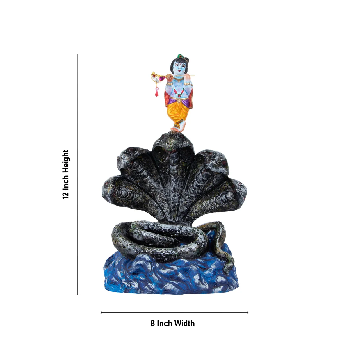 Krishna Kalinga Narthanam Clay Golu Bommai - 12 X 8 Inches | Navaratri Gombe/ Giri Golu Doll/ Navratri Decor - Image 5