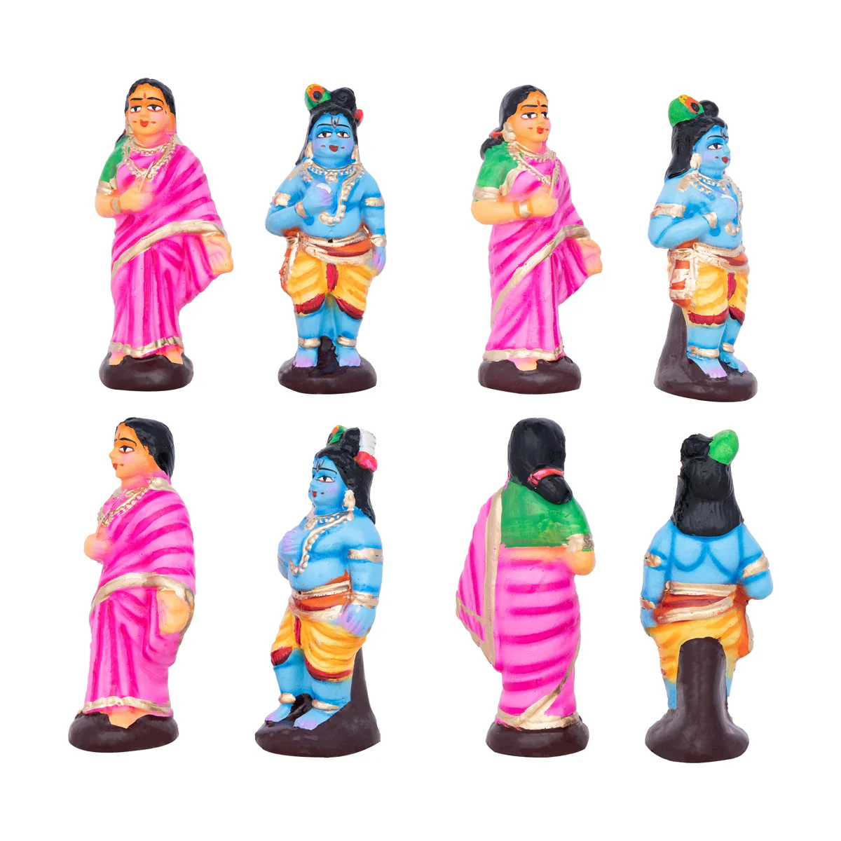 Krishna Leela Clay Golu Bommai Set - 7 x 9 Inches | Giri Golu Doll/ Navaratri Golu Bomma/Gombe/Bommai - Image 3