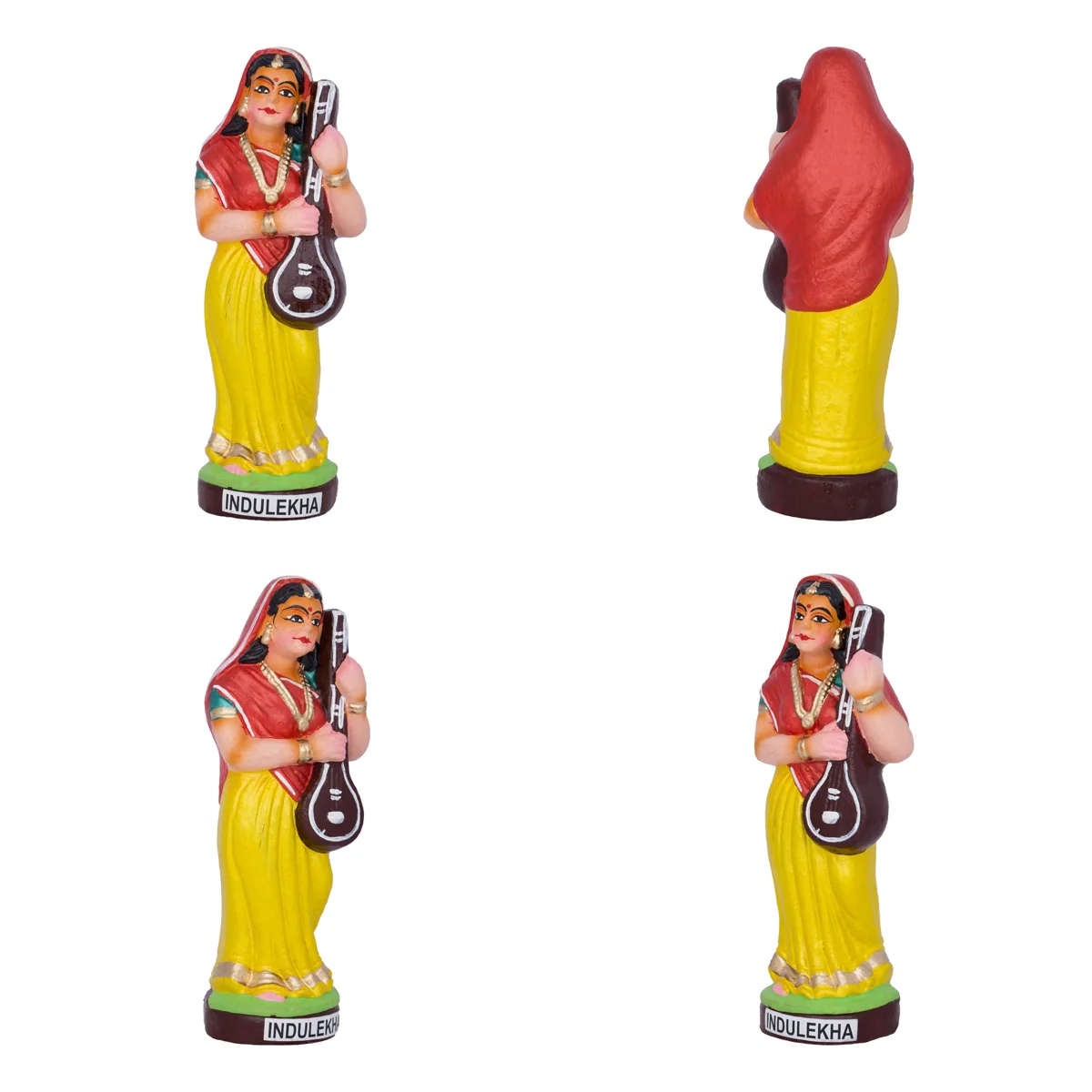 Krishna Murti Ashta Sakhi Clay Golu Bommai Set- 10X5.5 Inches | Navaratri Golu Gombe/Giri Golu Doll/Navratri Decor - Image 10