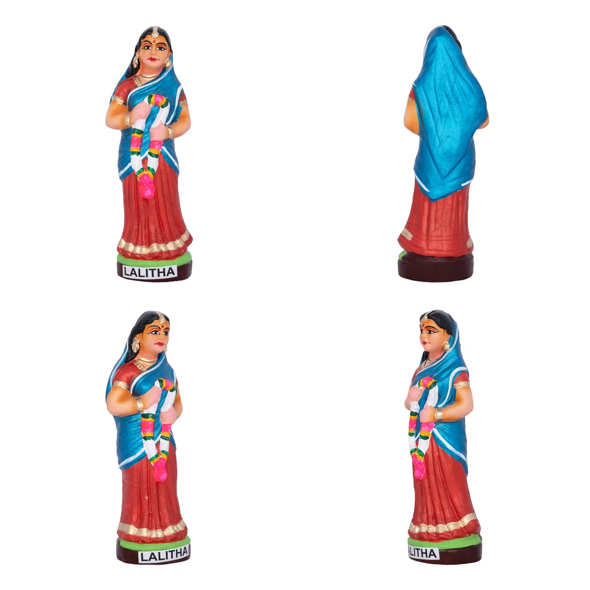 Krishna Murti Ashta Sakhi Clay Golu Bommai Set- 10X5.5 Inches | Navaratri Golu Gombe/Giri Golu Doll/Navratri Decor - Image 11
